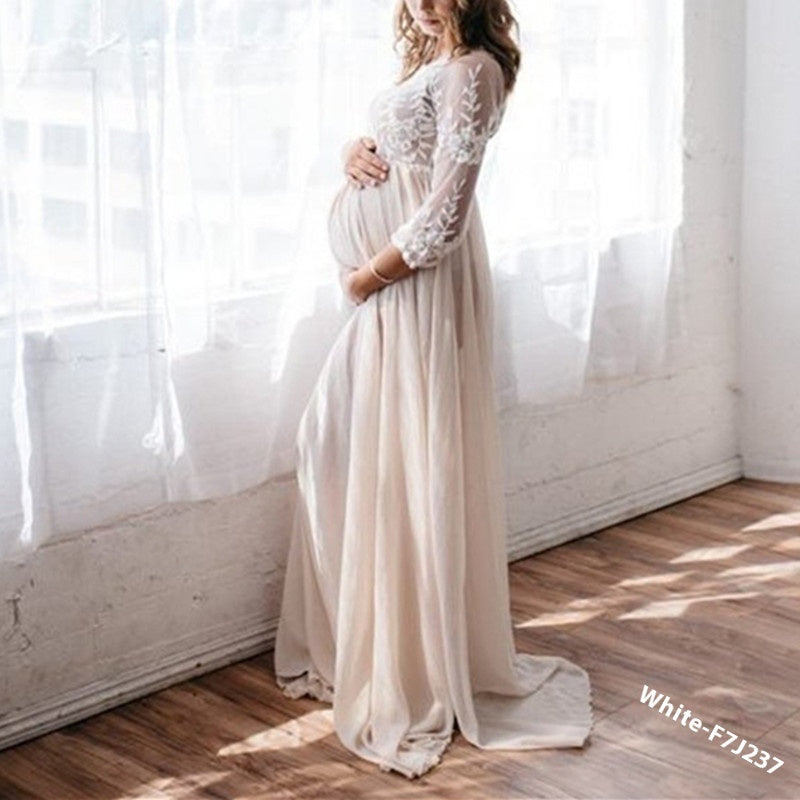 Lace Chiffon Patchwork Maternity Dress: A Must-Have for Every Expecting Mother