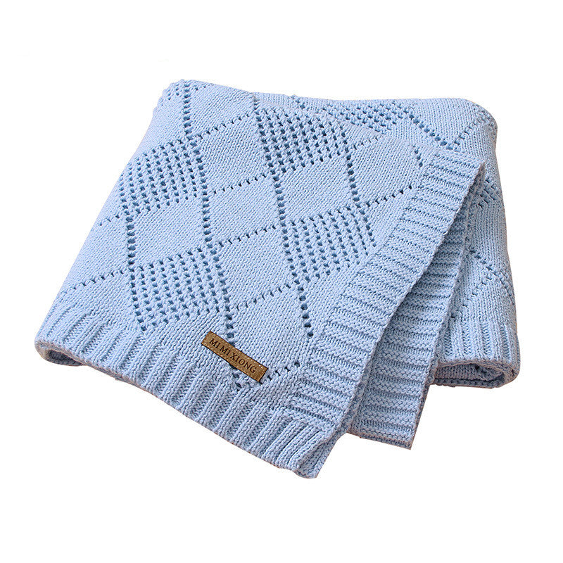Solid Color Knitted Baby Blanket Soft Quilt Wrap
