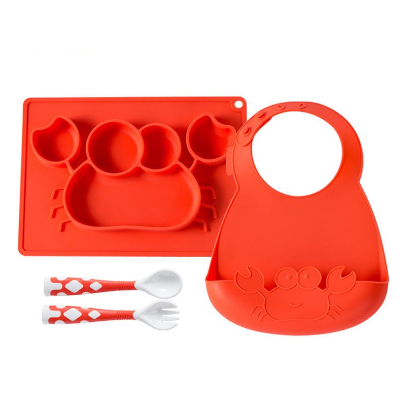 Baby Feeding Tableware Set Silicone Safe Comfortable Utensils