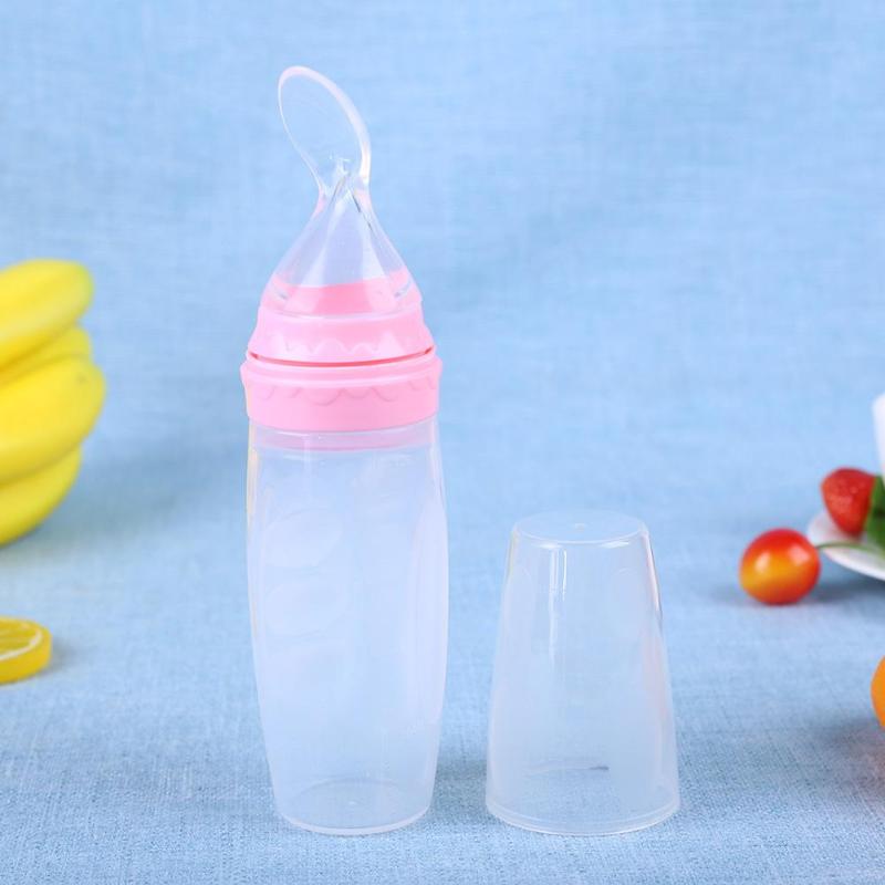Baby Squeeze Feeding Spoon Silicone Soft Food Dispenser