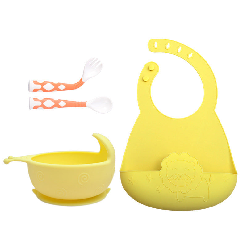 Baby Feeding Tableware Set Silicone Safe Comfortable Utensils