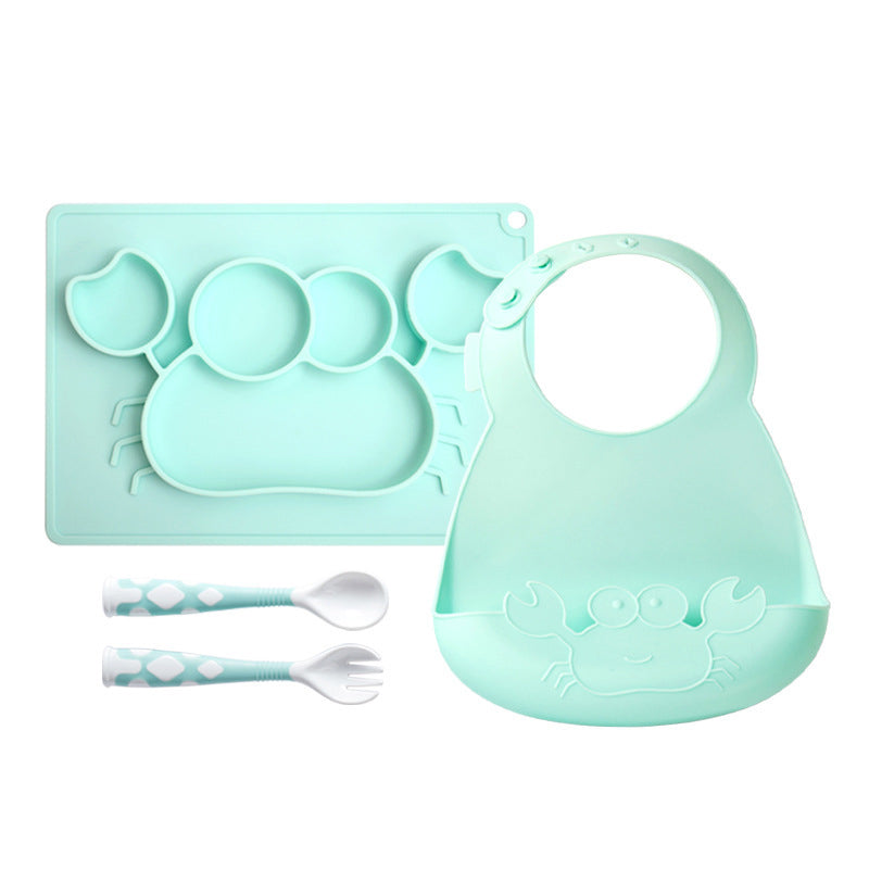 Baby Feeding Tableware Set Silicone Safe Comfortable Utensils