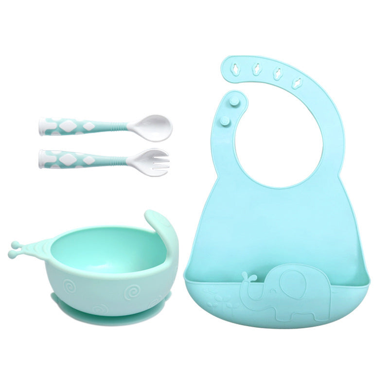 Baby Feeding Tableware Set Silicone Safe Comfortable Utensils