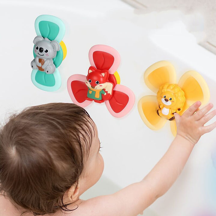 Spinning Suction Cup Baby Bath Toy Teether Fun Game
