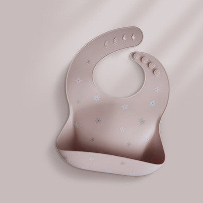Baby Waterproof Silicone Bib With Feeding Pocket Easy Clean Protector