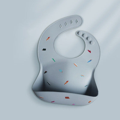 Baby Waterproof Silicone Bib With Feeding Pocket Easy Clean Protector