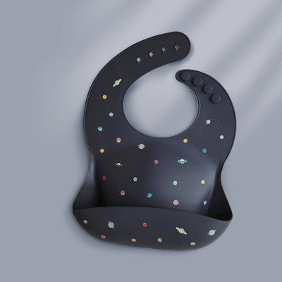 Baby Waterproof Silicone Bib With Feeding Pocket Easy Clean Protector