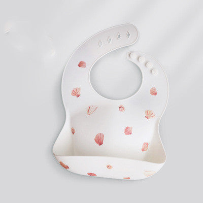 Baby Waterproof Silicone Bib With Feeding Pocket Easy Clean Protector