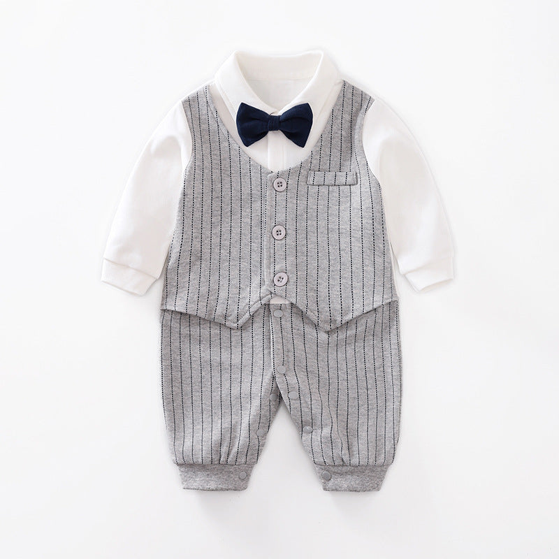 Spring Autumn Baby Gentleman Long Sleeve Jumpsuit Romper