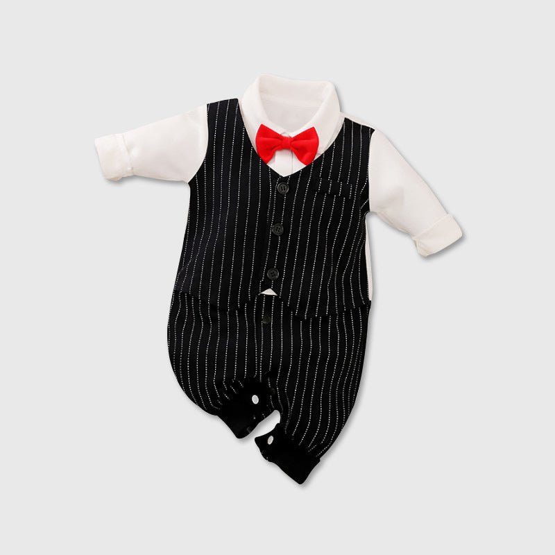 Spring Autumn Baby Gentleman Long Sleeve Jumpsuit Romper