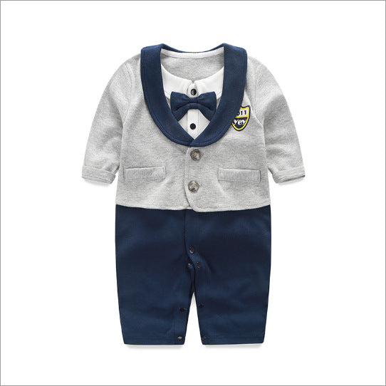 Spring Autumn Baby Gentleman Long Sleeve Jumpsuit Romper