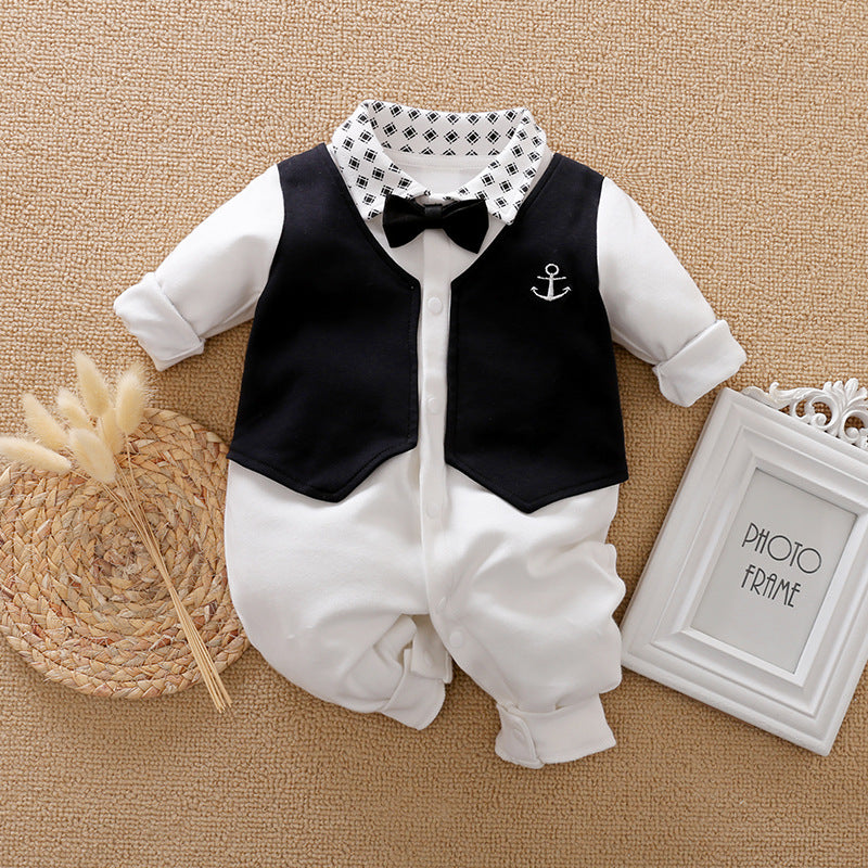 Baby Gentleman Long Sleeve Romper Suit