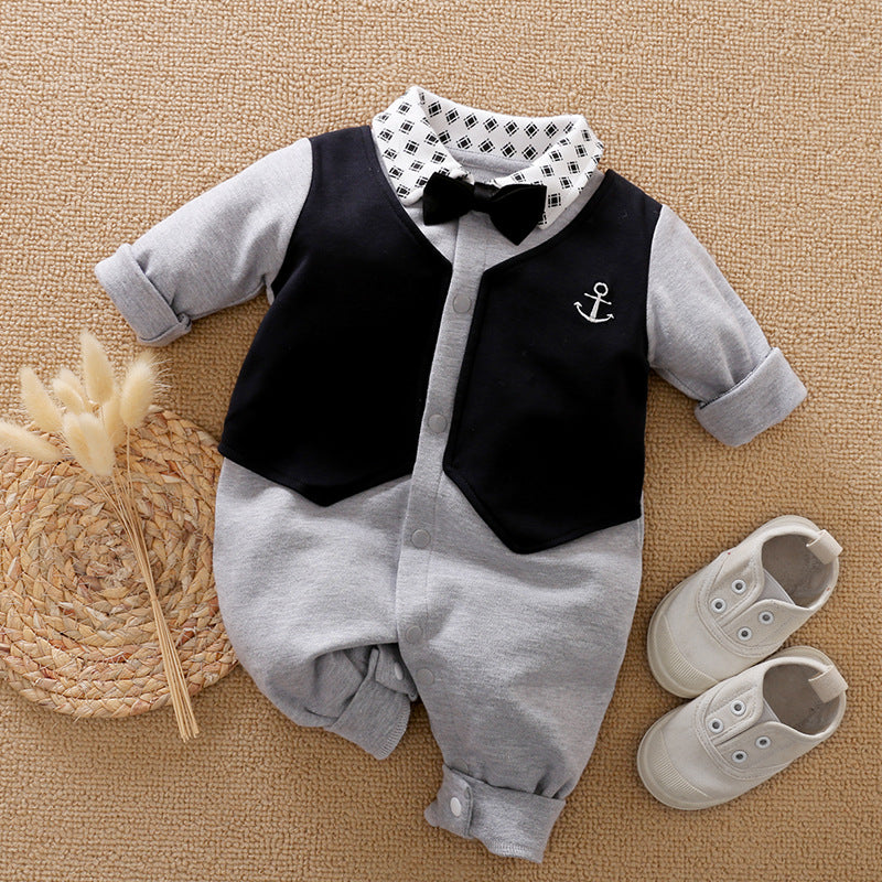 Baby Gentleman Long Sleeve Romper Suit