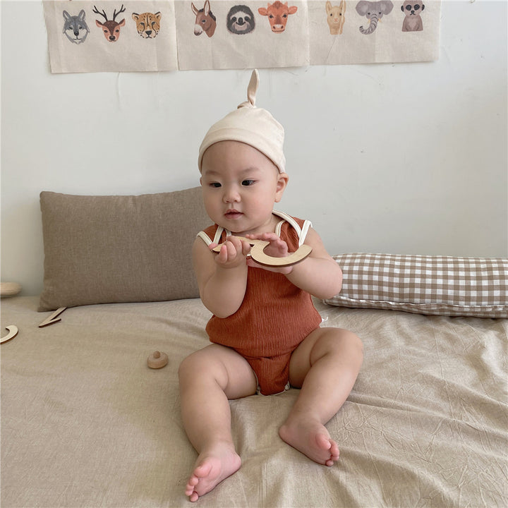 Baby Color Matching Halter Romper