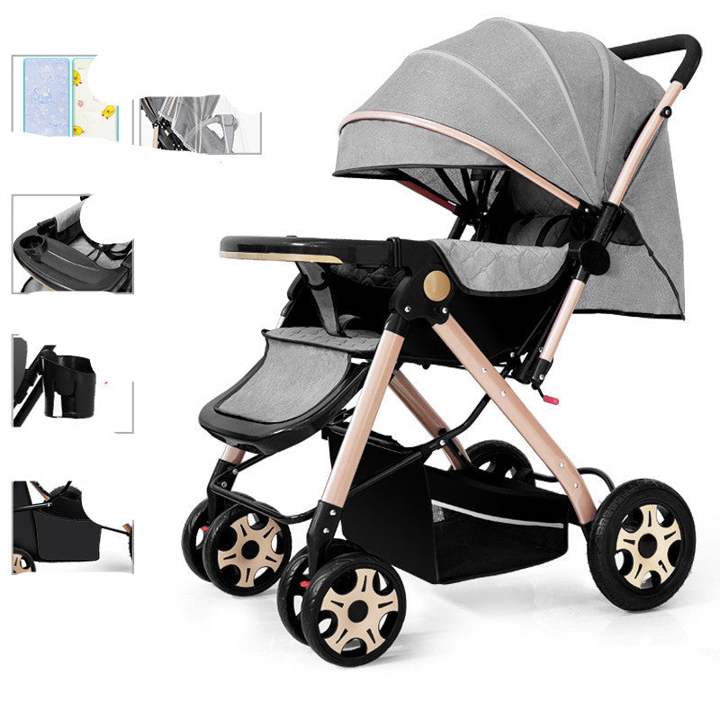 Lightweight Foldable Baby Stroller Sit Lie Shock Absorbing