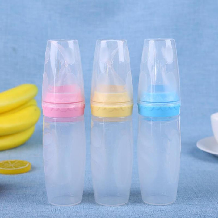 Baby Squeeze Feeding Spoon Silicone Soft Food Dispenser