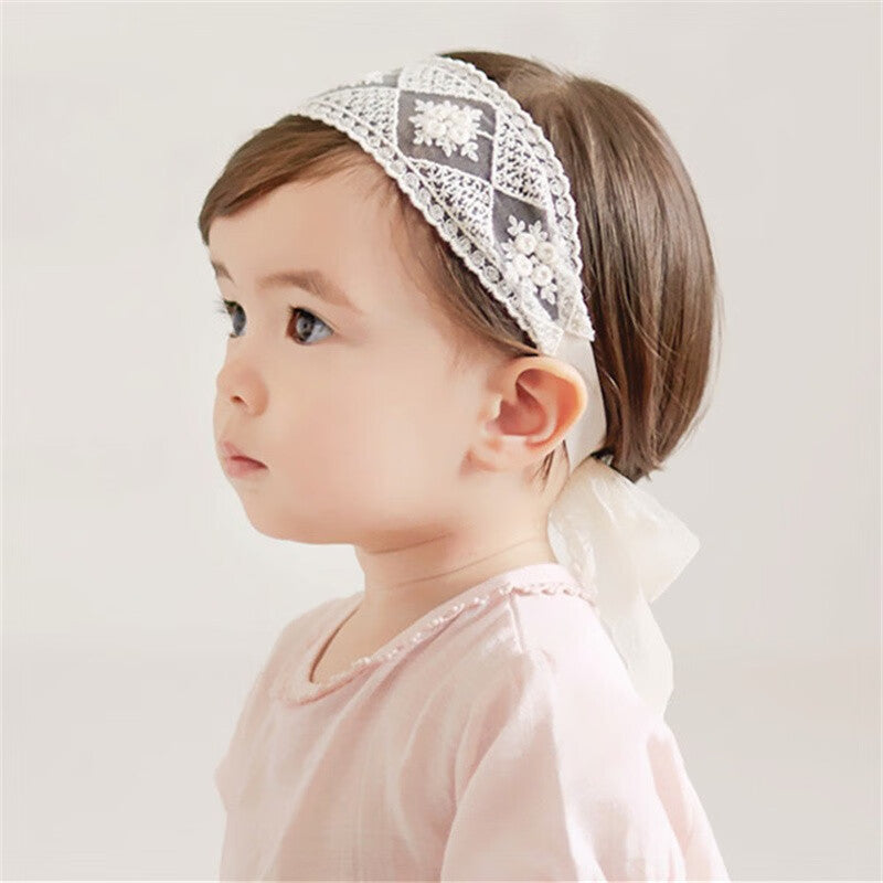 Baby Girls Bow Knot Lace Headband Soft Hair Accessories