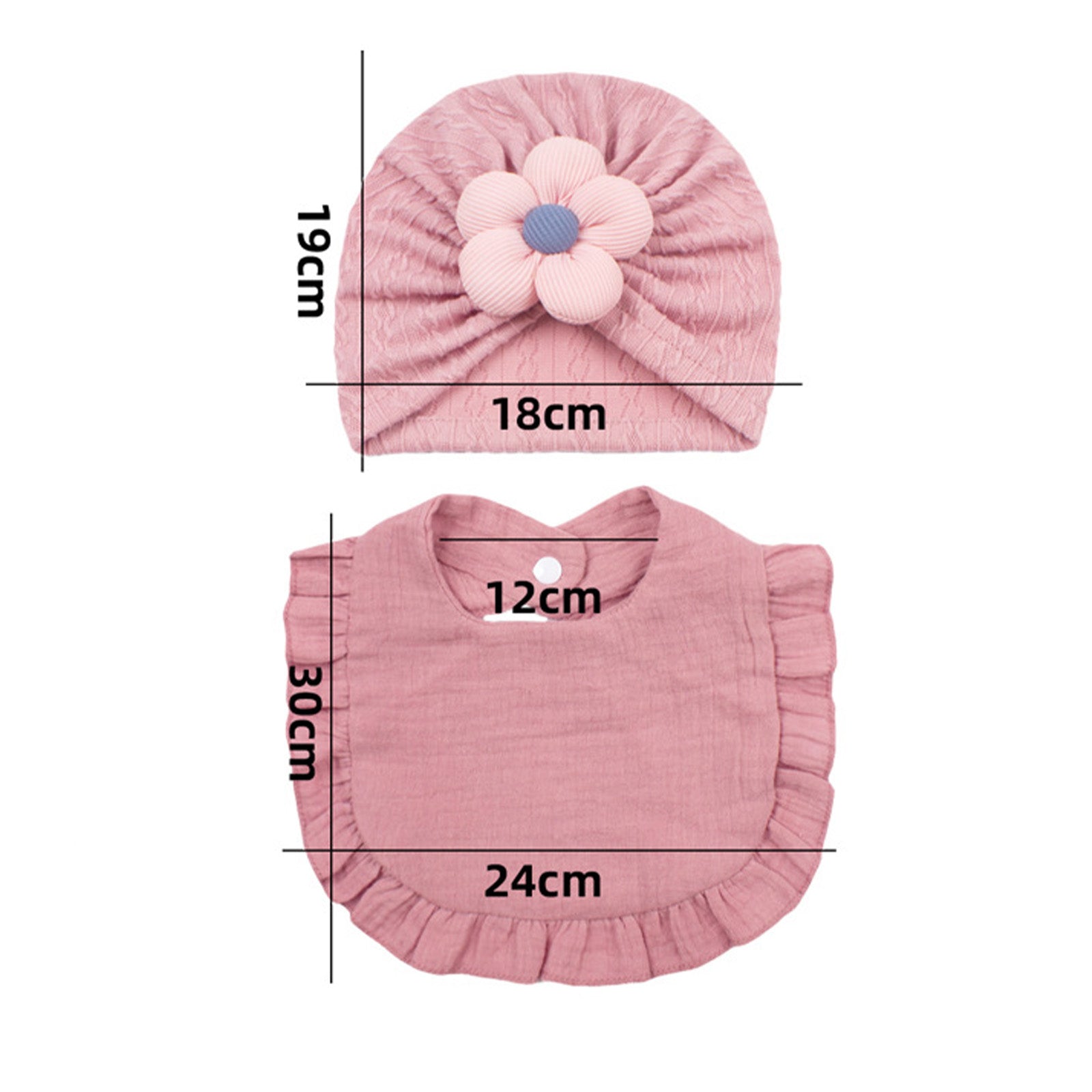 Newborn Muslin Baby Hat And Bib Set Soft Drool Accessories