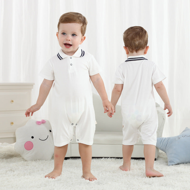 Baby Solid Color Romper Soft Comfortable Everyday Wear Outfit