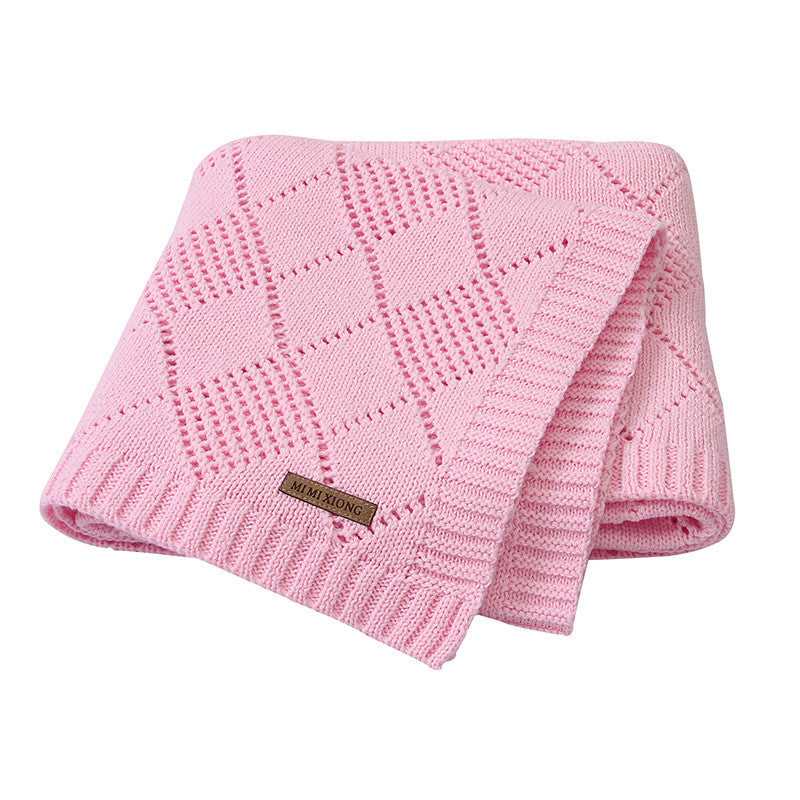 Solid Color Knitted Baby Blanket Soft Quilt Wrap