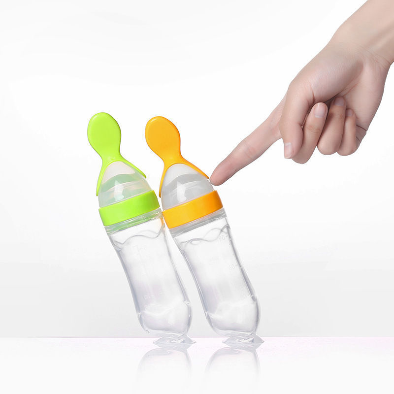 Baby Silicone Squeeze Feeding Bottle Rice Paste Spoon Training Bottle