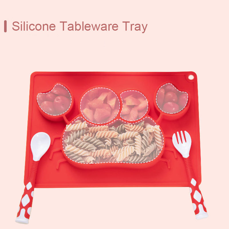 Baby Feeding Tableware Set Silicone Safe Comfortable Utensils