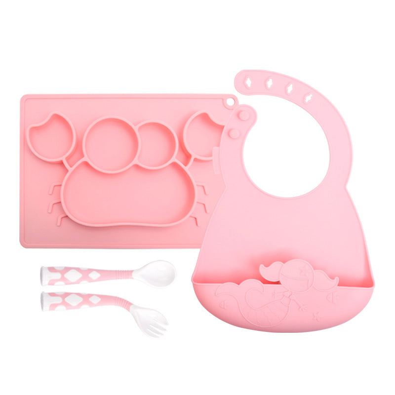 Baby Feeding Tableware Set Silicone Safe Comfortable Utensils