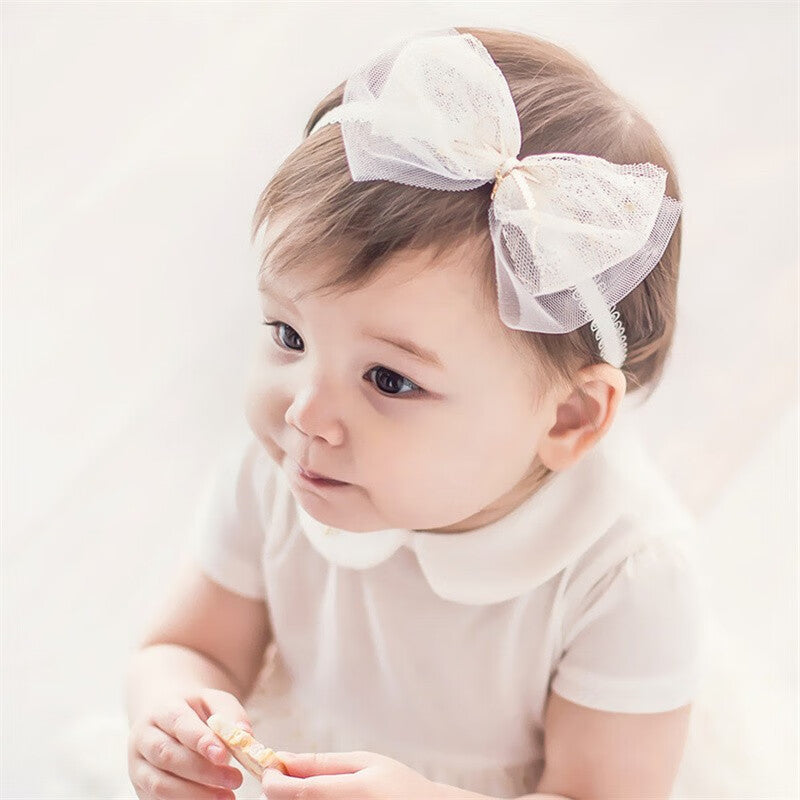 Baby Girls Bow Knot Lace Headband Soft Hair Accessories