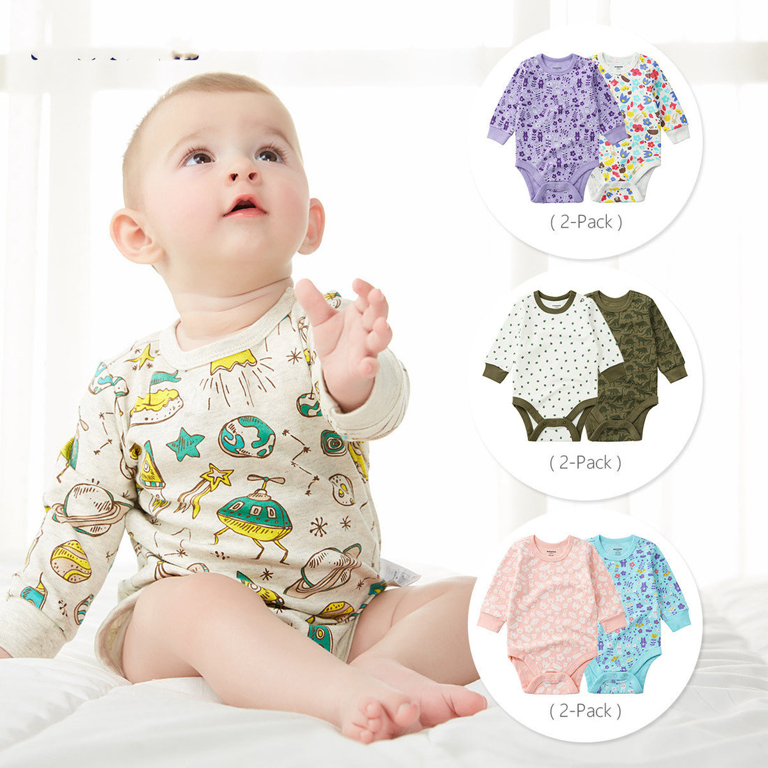 Baby Long Sleeve Triangle Romper Comfortable Soft Outfit