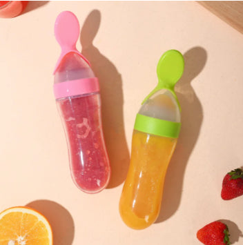 Baby Silicone Squeeze Feeding Bottle Rice Paste Spoon Training Bottle
