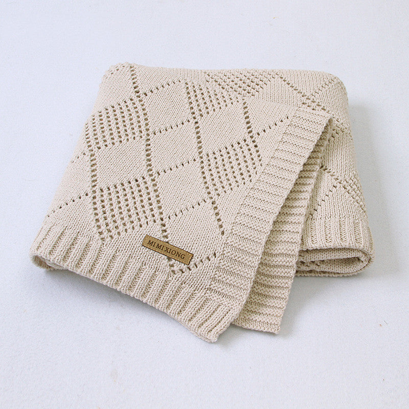 Solid Color Knitted Baby Blanket Soft Quilt Wrap