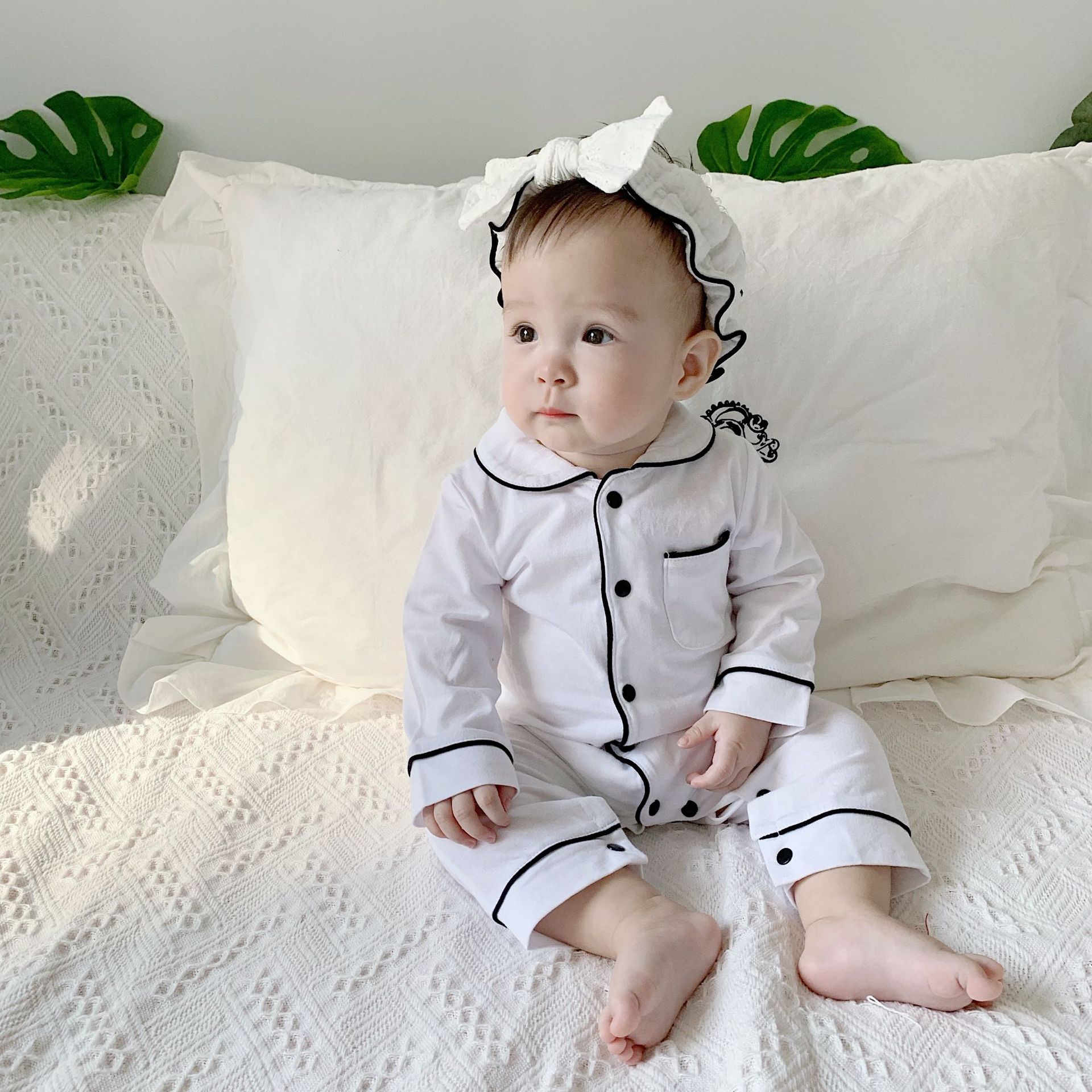 Solid Color Baby Pajamas Onesie Kids Clothing