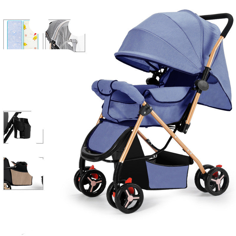 Lightweight Foldable Baby Stroller Sit Lie Shock Absorbing