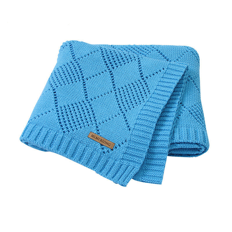 Solid Color Knitted Baby Blanket Soft Quilt Wrap