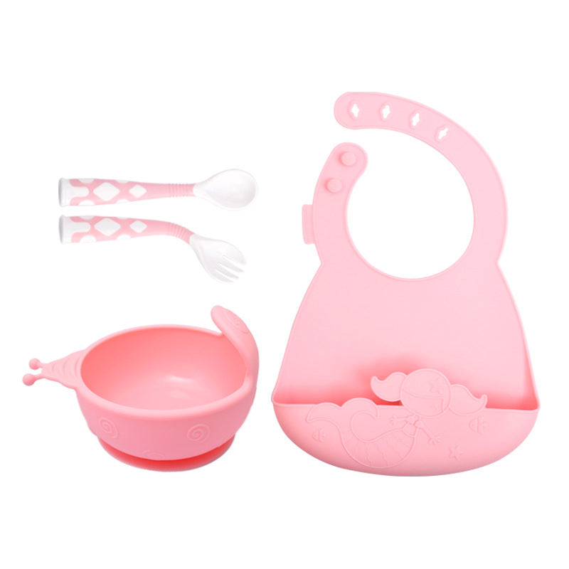 Baby Feeding Tableware Set Silicone Safe Comfortable Utensils