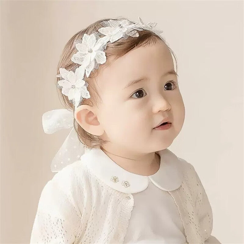 Baby Girls Bow Knot Lace Headband Soft Hair Accessories