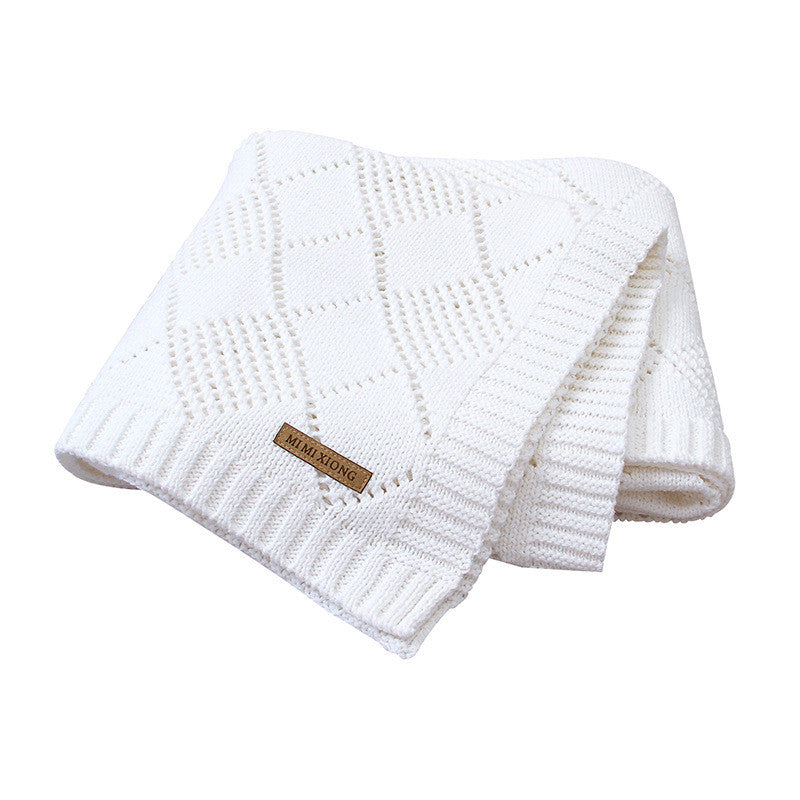Solid Color Knitted Baby Blanket Soft Quilt Wrap