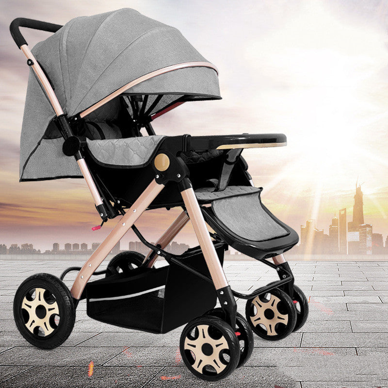Lightweight Foldable Baby Stroller Sit Lie Shock Absorbing