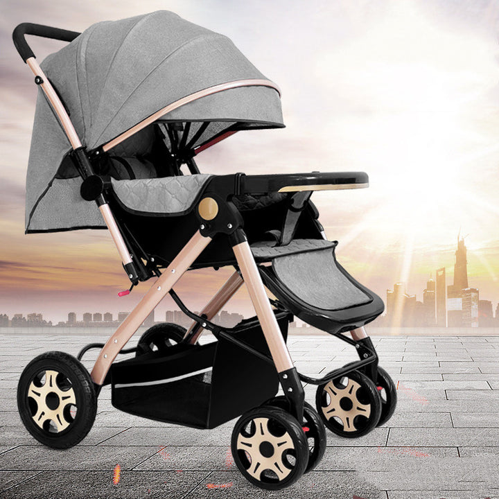 Lightweight Foldable Baby Stroller Sit Lie Shock Absorbing
