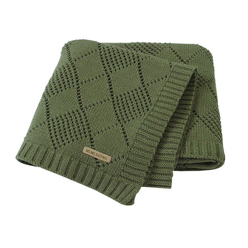 Solid Color Knitted Baby Blanket Soft Quilt Wrap